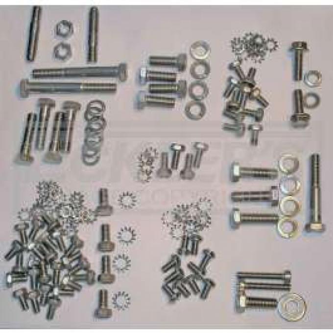 Chevy Engine Bolt Kit, Stainless Steel, 235ci, Use With Original Valve Cover, 1955-1957