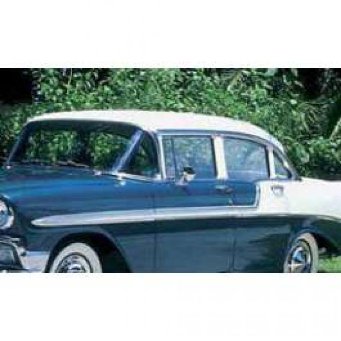 Chevy Vent Window, Installed In Frame, Tinted, Sedan & Wagon, Left, 1955-1957