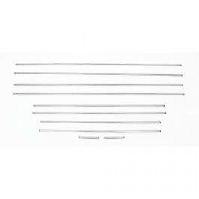 Chevy Interior Door & Side Panel Trim Set, Stainless Steel,4-Door Sedan, Bel Air, 1956