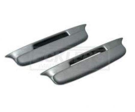 Chevy Door Armrests, Bel Air, Silver, 1957