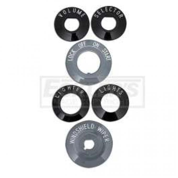 Chevy Dash Bezel Indicator Set, 150 & 210, Without Chrome Backing, 1955-1956