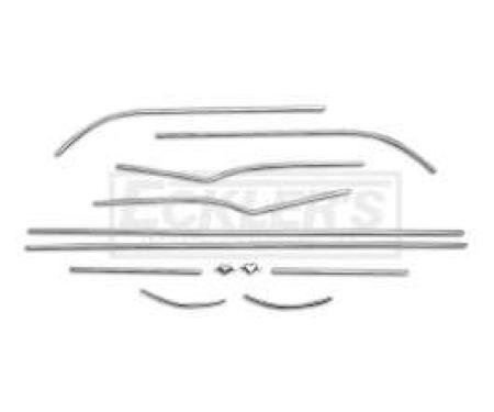 Chevy Interior Door & Side Panel Trim Set, Stainless Steel,2-Door Hardtop, Bel Air, 1955