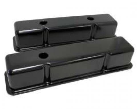Chevy Small Block Valve Covers, Tall Style, Black, 1955-1957
