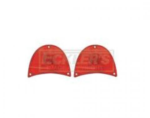 Chevy Taillight Lenses, Red, 1957