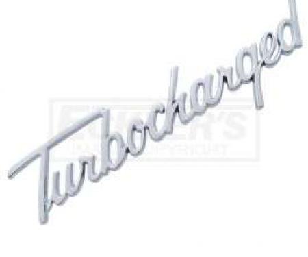 Chevy Turbocharged Script Emblem, Chrome, 1955-1957