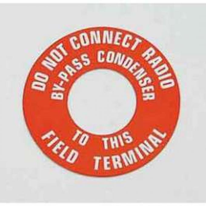 Chevy Generator Warning Tag, 1955-1957