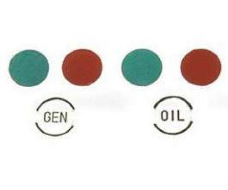 Chevy Dash Indicator Light Lens Set, 1957