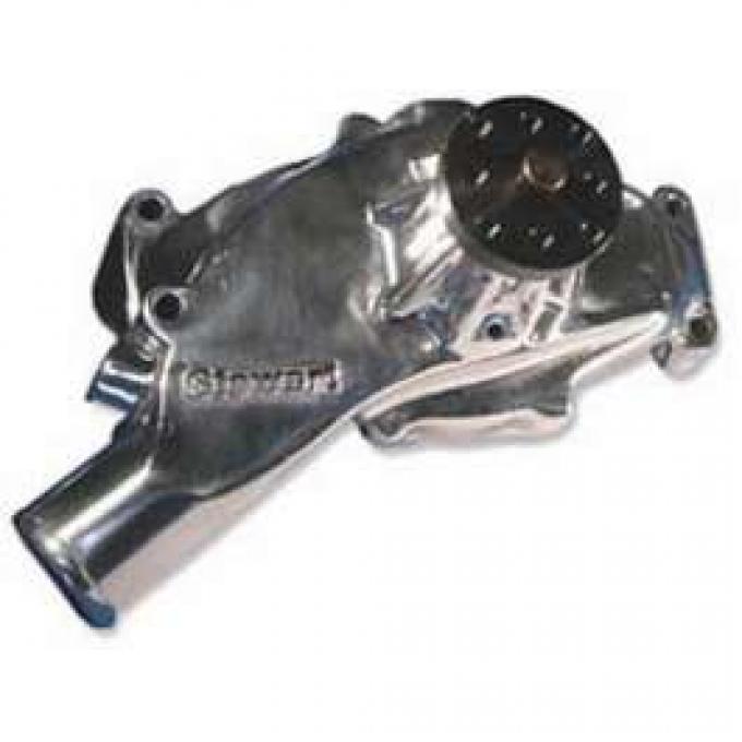 Chevy Water Pump, Polished Aluminum, Stewart Hi-Flo, Big Block Short, 1955-1957