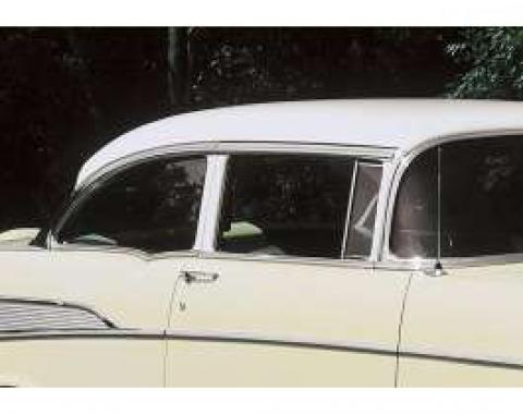 Chevy Side Glass Set, Installed In Lower Channels, Clear, 2-Door Sedan, 1955-1957