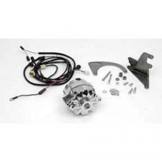 Chevy Alternator Conversion Kit, Chrome, Small Block Short Water Pump, 1957