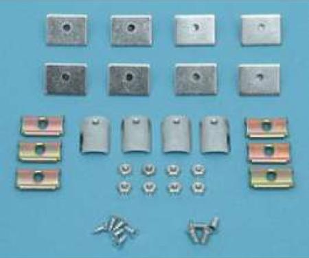 Chevy Beltline Molding Clip Set, Stainless Steel, 2-Door Sedan, 210, 1955-1957