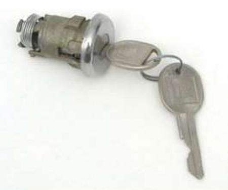 Chevy Trunk Lock Cylinder, With Late Style Keys, 1955-1957