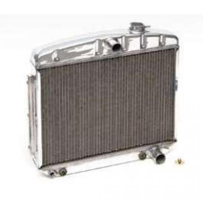 Chevy Radiator, Polished Aluminum, V8 Position, Griffin HP Series, 1955-1957