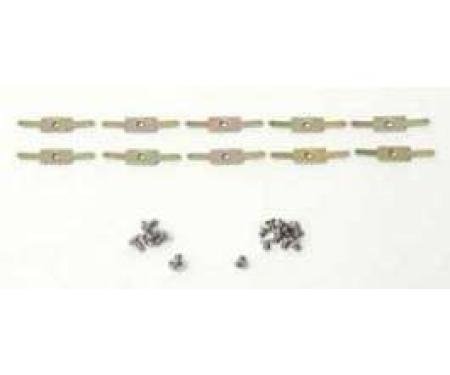 Chevy Bel Air 2-Door Sedan Upper Beltline Stainless Steel Molding Clip Set, 1955-1957