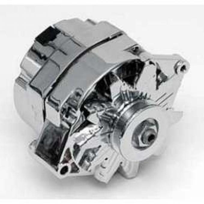 Chevy Alternator, 70 Amp 1-Wire Alternator, Chrome, 1955-1957