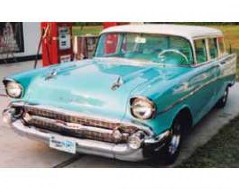 Chevy Side Glass Set, Clear, 4-Door Wagon, 1955-1957