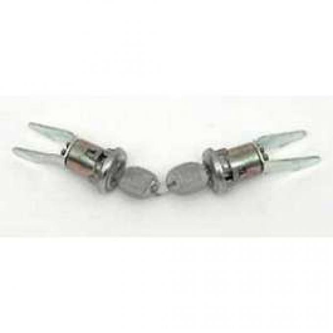Chevy Door Locks, With Late Style Keys, 2-Door Hardtop & Convertible, 2 & 4-Door Sedan, 1956-1957