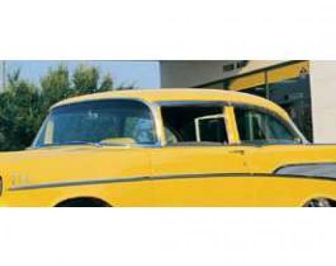 Chevy Vent Window Delete Glass Set, Clear, 2-Door Sedan, 1955-1957