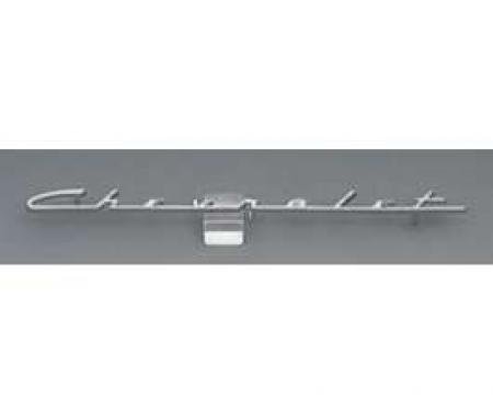 Chevy Speaker Script Emblem, With Chevrolet Word, 150, 120, 1955-1956
