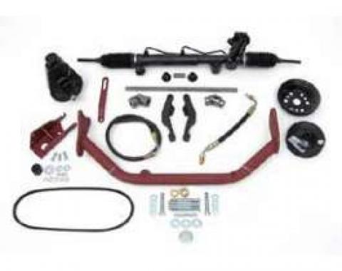 Chevy Rack & Pinion Mega Steering Kit, Small Block, With ididit Tilt Column & Floor Shift, 1955-1957