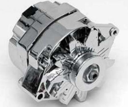 Chevy Alternator, 85 Amp 1-Wire Alternator, Chrome, 1955-1957