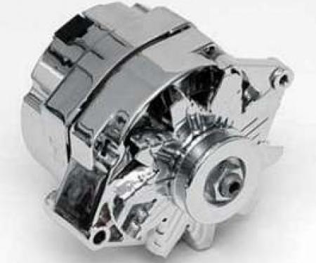 Chevy Alternator, 70 Amp 1-Wire Alternator, Chrome, 1955-1957