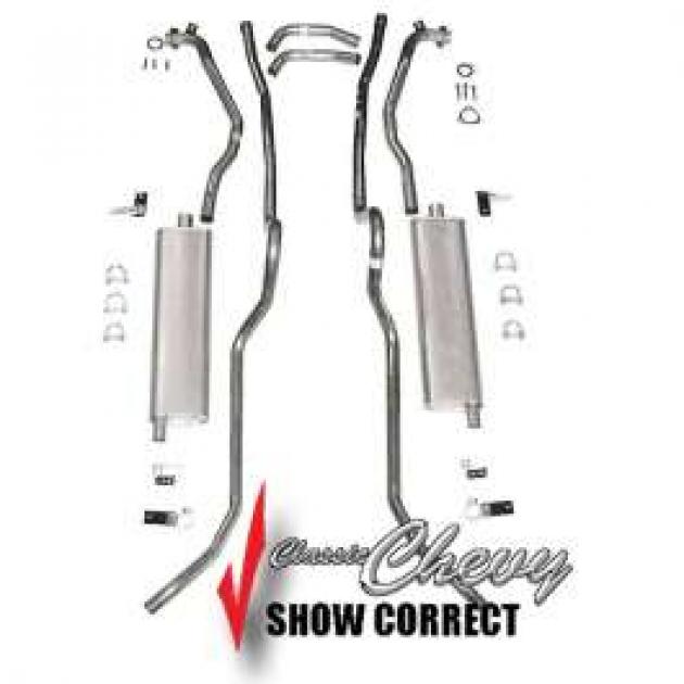 Chevy Dual Exhaust System, For Use With 4Barrel Carburetor, Aluminized