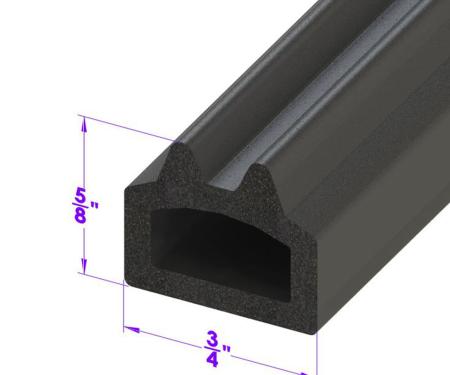 Metro Moulded Parts D Shaped Extrusion. 3/4" Wide X 5/8" High LP 80-H