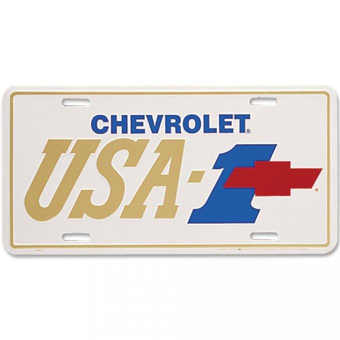 USA-1 Red Bowtie License Plate