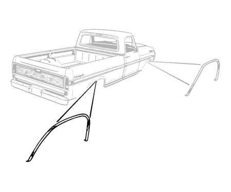 Dennis Carpenter Wheel Opening Molding - RH Rear - 1967-72 Ford Truck C7TZ-9929164-A