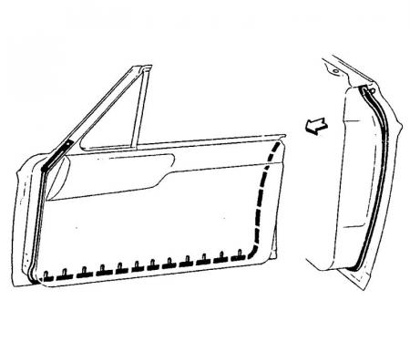 Dennis Carpenter Door Seal Kit - Pair - 2 Door Hardtop - 1963-65 Ford Fairlane, 1963 Mercury Meteor C30Z-6520530-PR