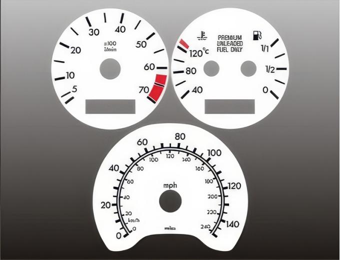 Whitegauges 1996-1998 Mercedes C230 White Face Gauges 96-98 W202 9698MC-409