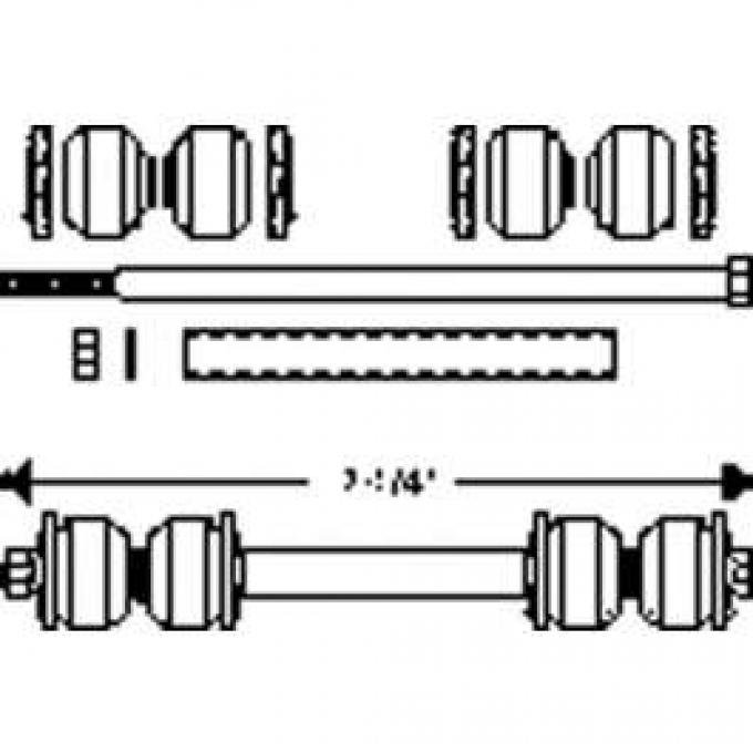 Chevy End Link Kit, Anti-Sway Bar, Front, 1949-1954