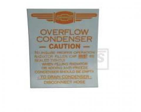 Chevy Radiator Overflow Tank Decal, 1949-1954