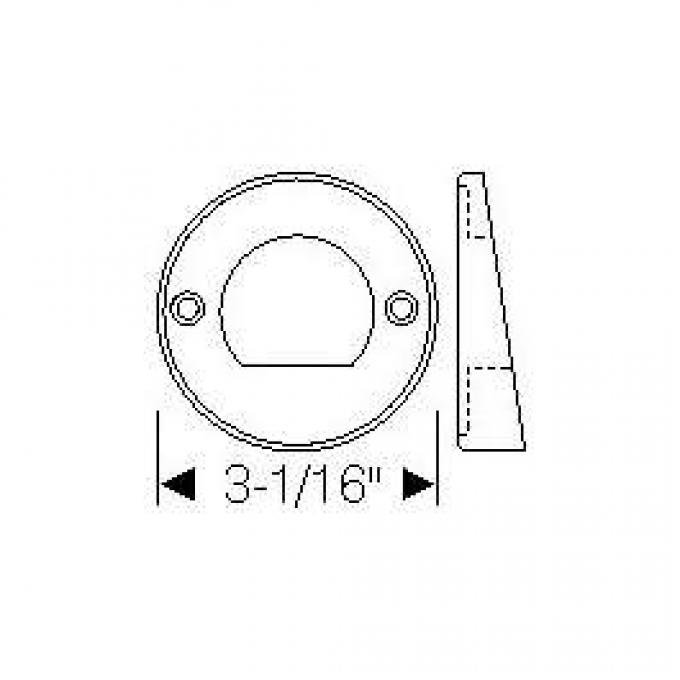Chevy Mounting Gaskets, Back-Up Light Housing To Quarter Panel, 1949-1952