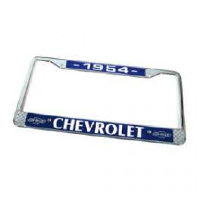 Chevy License Plate Frame, With Chevy Logo, 1954