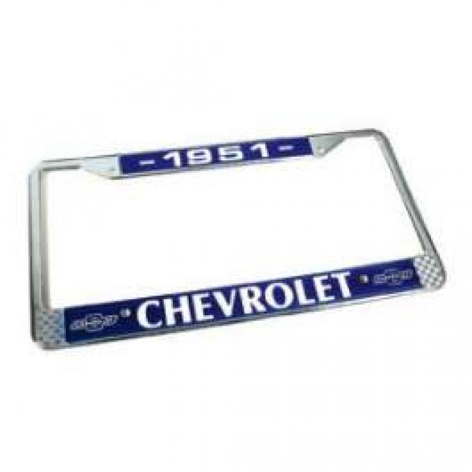 Chevy License Plate Frame, With Chevy Logo, 1951