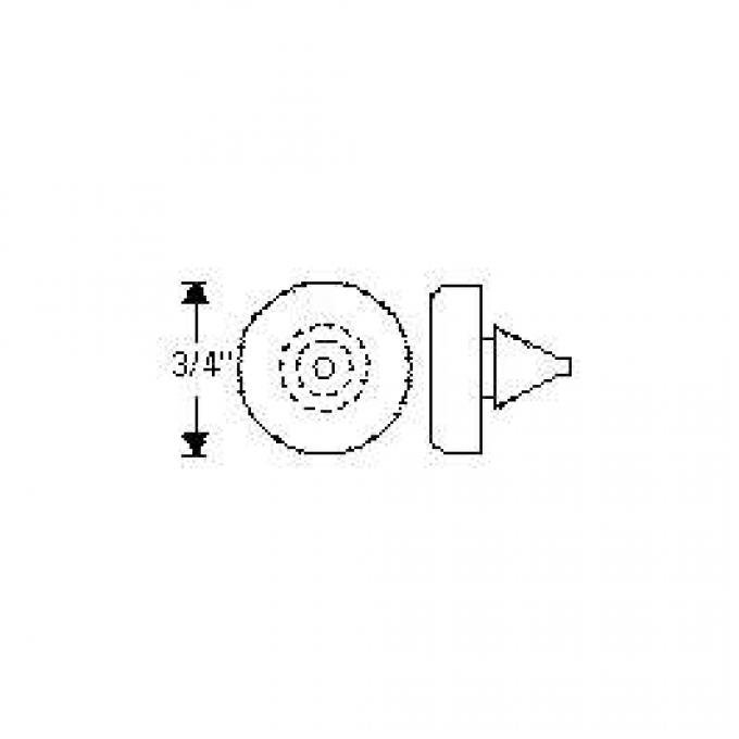 Chevy Rubber Bumper, Upper Hinge Pillar, Door, 1949-1954