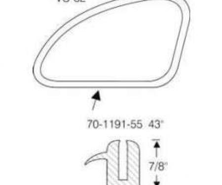 Chevy Weatherstripping, Fixed Rear Quarter Windows, 150 Coupe, 1949-1952