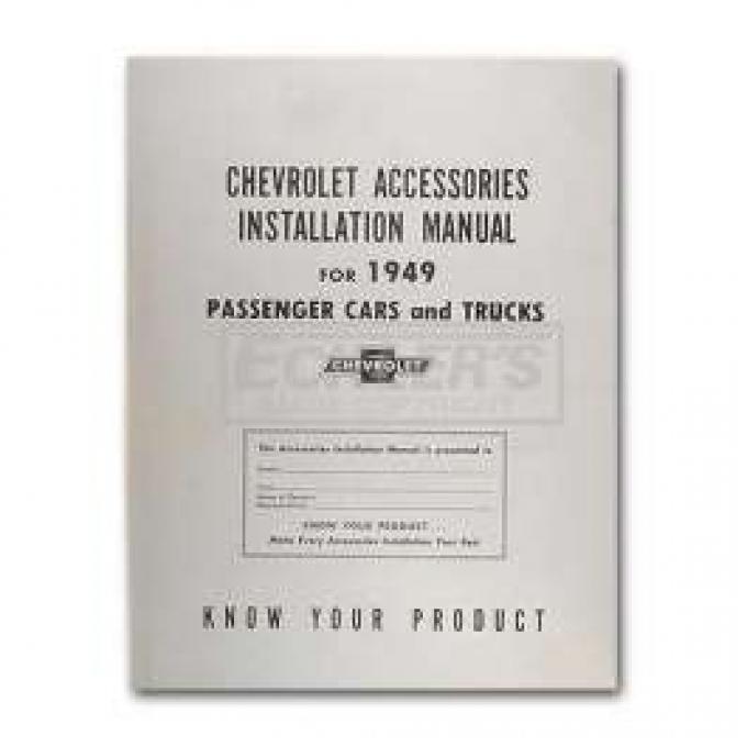 Early Chevy Accessories Installation Manual, 1949