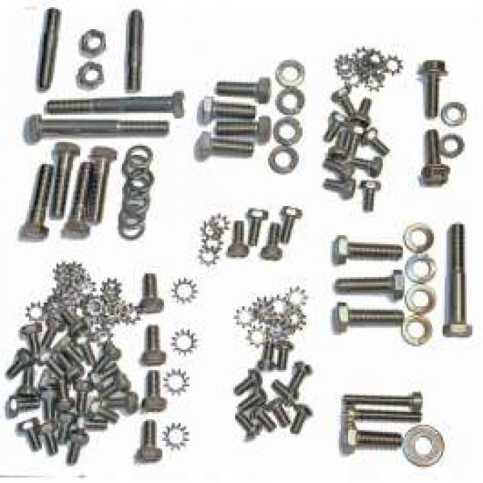 Chevy Engine Bolt Kit, Stainless Steel, 235ci, Use With Original Valve Cover, 1953-1954