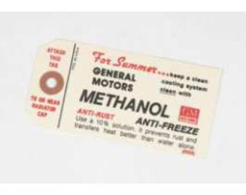 Chevy Methanol Anti-Freeze Tag, 1949-1954