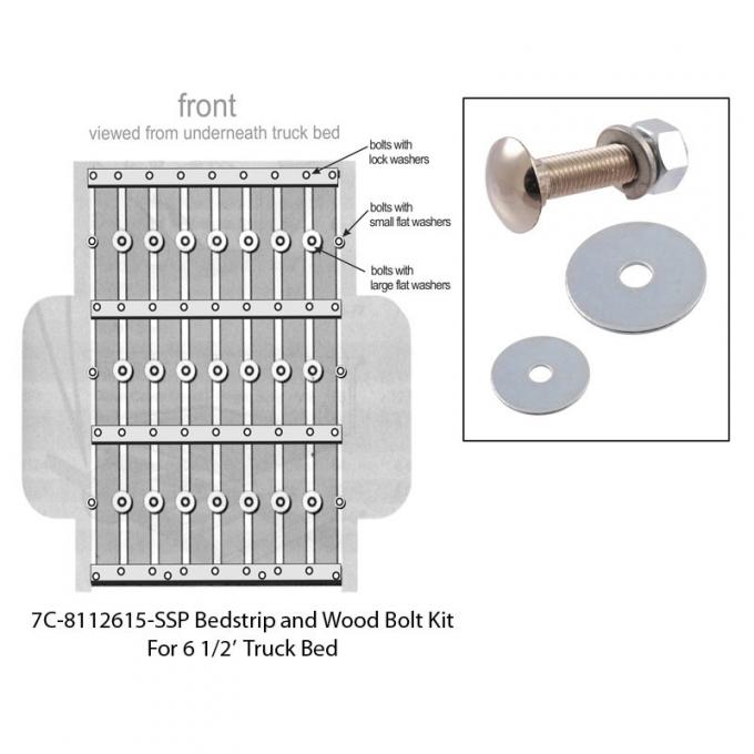 Dennis Carpenter Bed Bolt Kit - with Polished Stainless Bolts - 1948-56 Ford Truck 7C-8112615-SSP