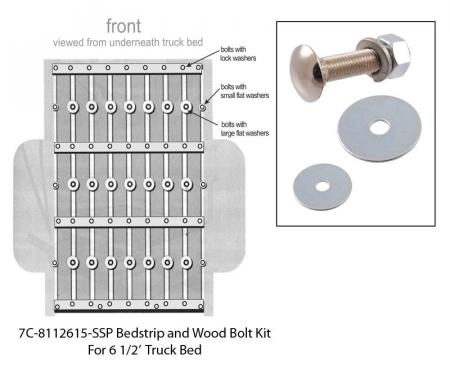 Dennis Carpenter Bed Bolt Kit - with Polished Stainless Bolts - 1948-56 Ford Truck 7C-8112615-SSP