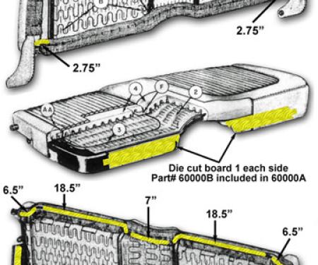 Thunderbird Seat Tacking Strip Set, 1955-1957
