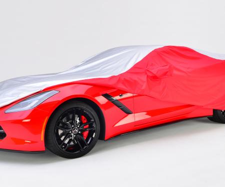 Corvette Stingray Intro-Guard Car Cover, Silver & Red, without Logo, 2014-2019
