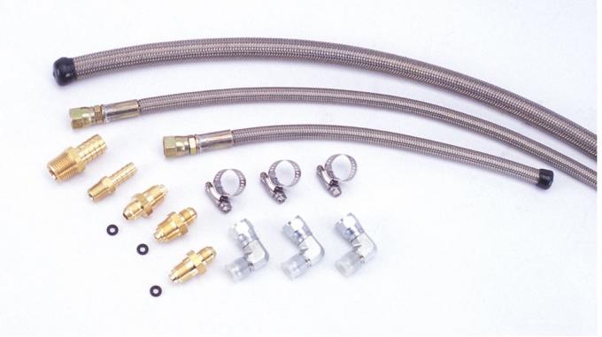 Flaming River FR1610, Power Steering Hose, GM-Style, Pressure Hose and Return Hose, Stainless Steel