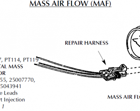 Corvette Repair Harness, Mass Air Flow Sensor, 1990-1996