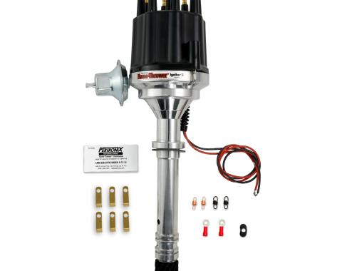 Pertronix Billet Distributor for Chevy Small Block/Big Block Engines (Ignitor II) with Vacuum/Mechanical Advance, Black / Male D100710