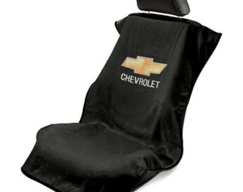 Seat Armour Chevrolet Seat Towel, Black with Script SA100CHVB